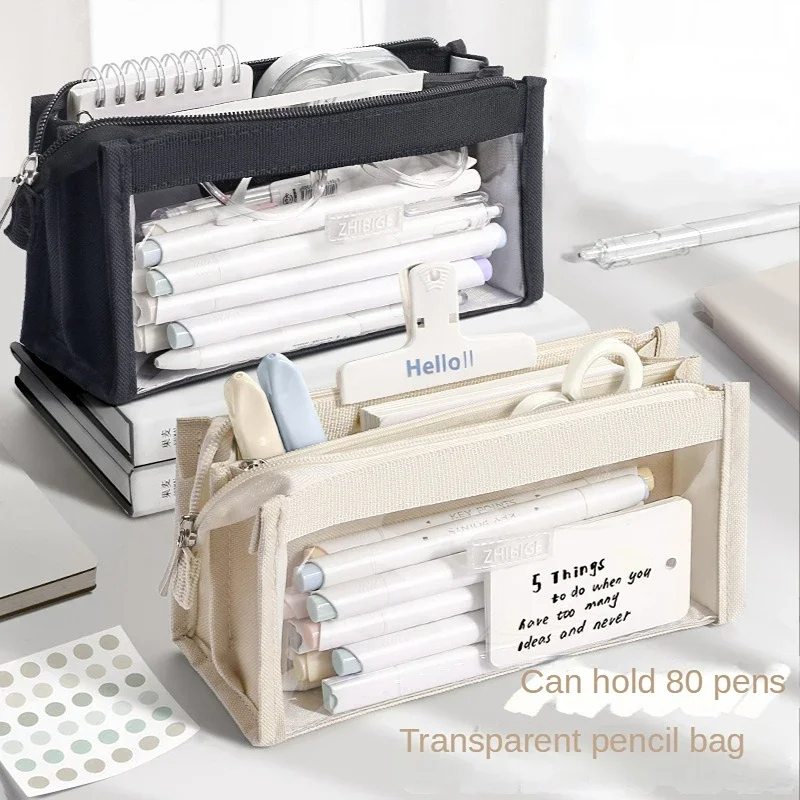Aesthetic Large Pencil Case Pouch - Borsa per matite di grande capacità