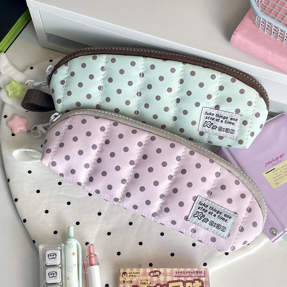 Aesthetic Large Pencil Case Pouch - Astuccio Estetico a Pois Portatile in