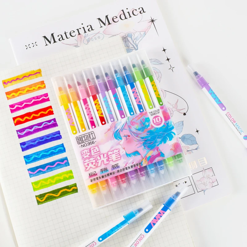 Pastel Highlighter Set Double Ended - Set di evidenziatori che cambiano colore