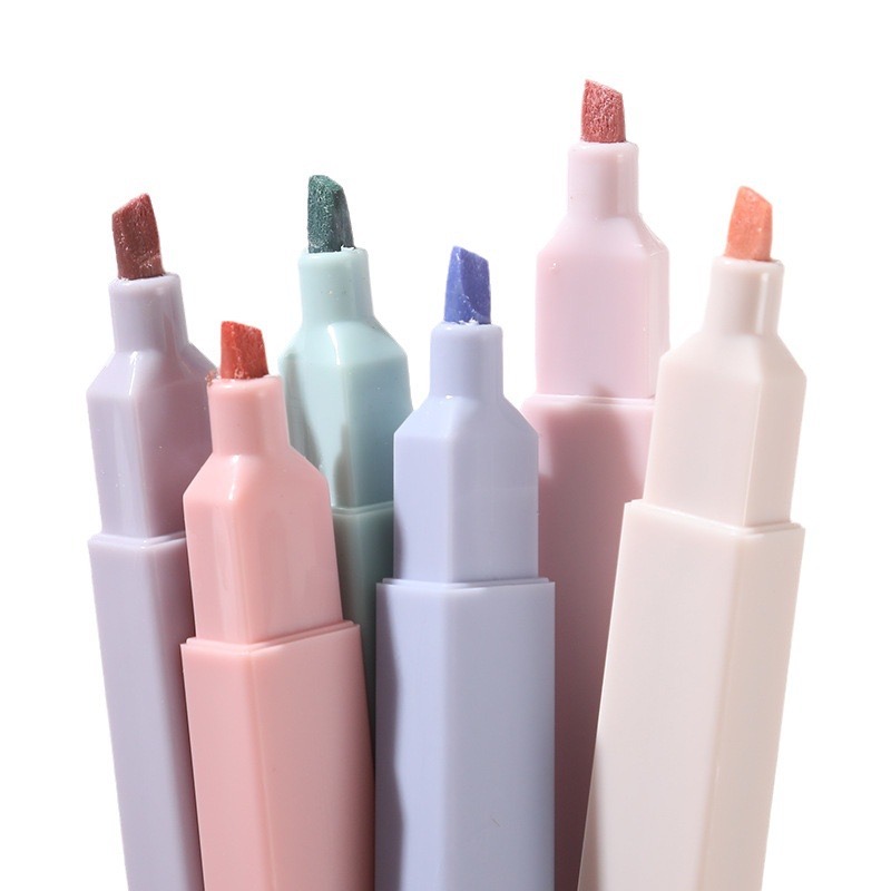 Pastel Highlighter Set Double Ended - 6 pezzi/set evidenziatori set simpatici pennarelli