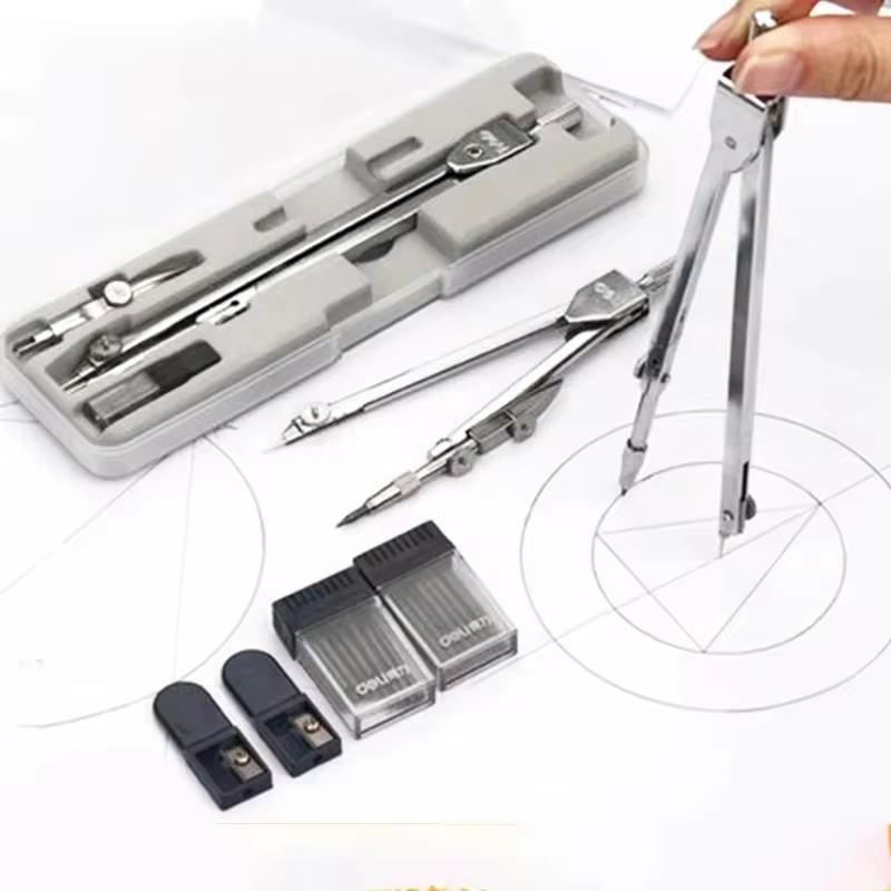 Math Geometry Set With Compass - Bussola da disegno multifunzionale in acciaio