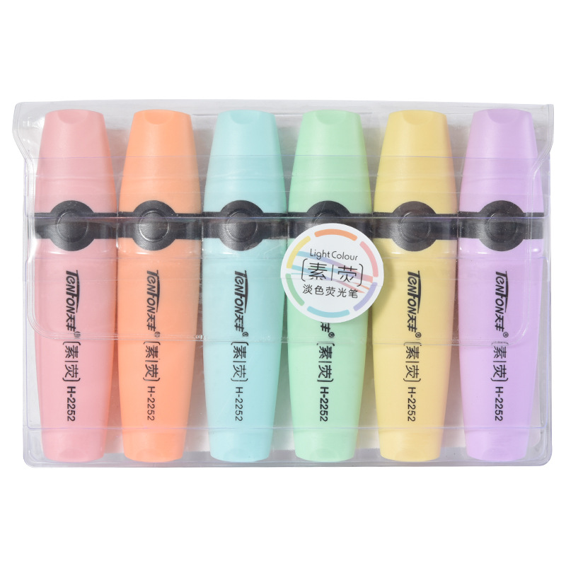 Pastel Highlighter Set Double Ended - 6 Pz/set Evidenziatore Colori Pastello Punta
