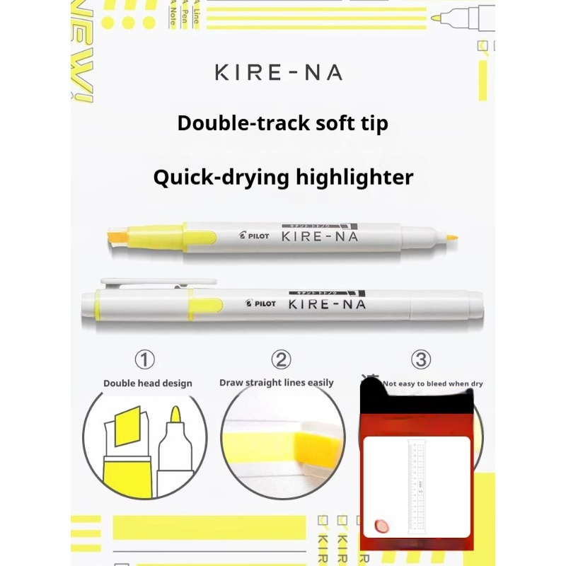 Pastel Highlighter Set Double Ended - Set di Evidenziatori PILOT KIRE-NA 1/3/4/5/10
