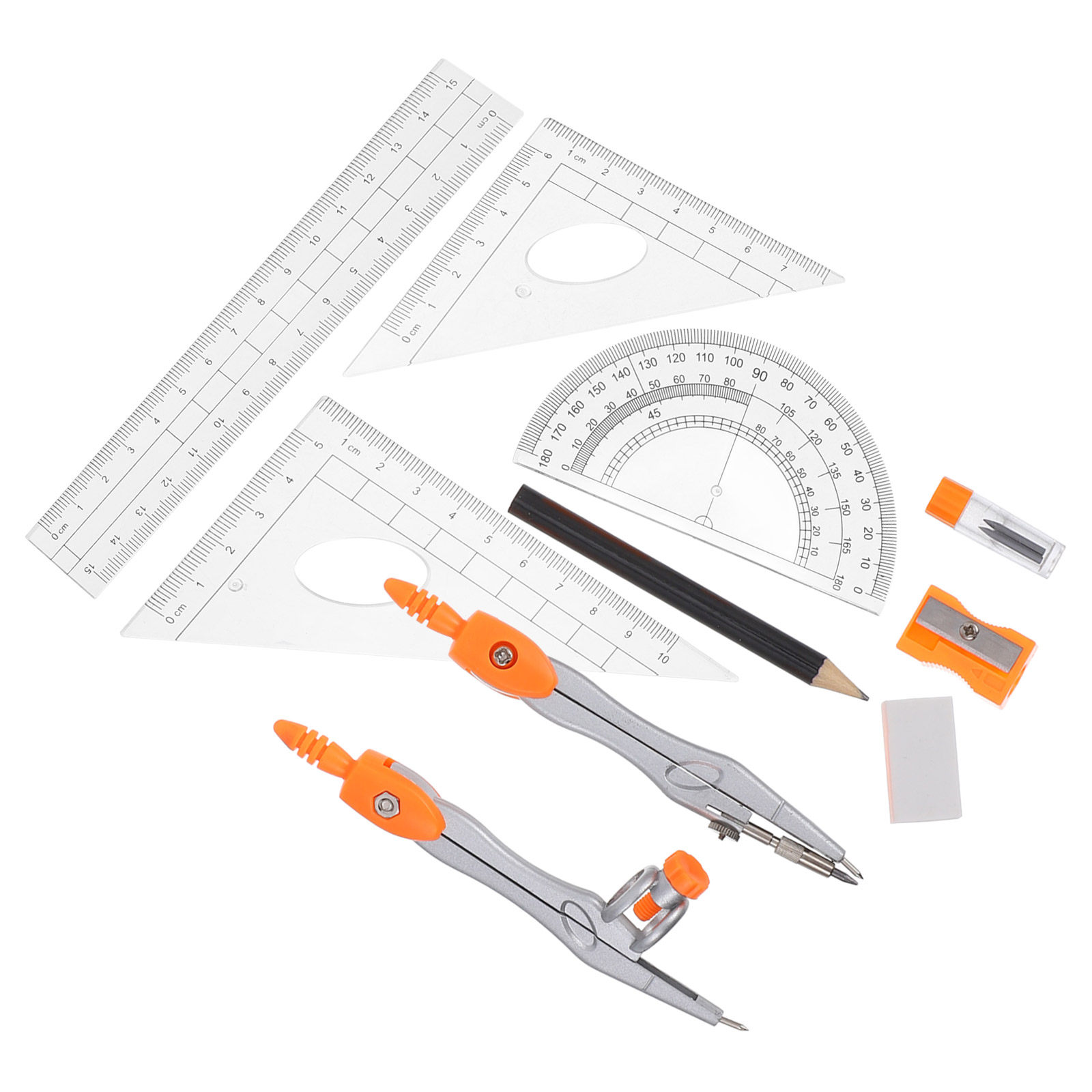 Math Geometry Set With Compass - Set di strumenti in lega di