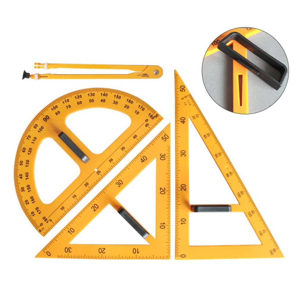 Math Geometry Set With Compass - Righello Triangolare Grande e Resistente, Set
