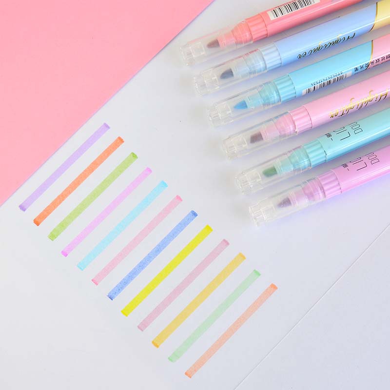 6 PCS pennarelli evidenziatori - Pastel Highlighter Set Double Ended recensione e prezzo